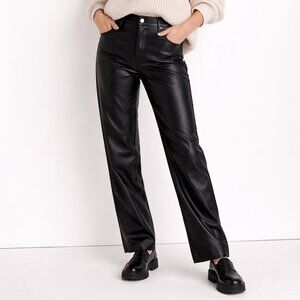 Madewell NWT Petite Perfect Vintage Jean Faux Leather Black Size 25P Straight